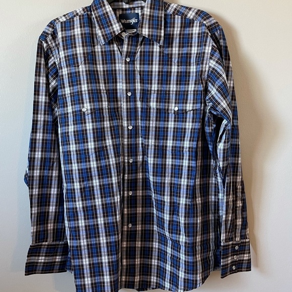 Wrangler size large pearl snap rodeo western shirt work wear - Picture 10 of 16